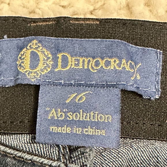 Democracy Ab Technology Jeans Womens Size 16 Skinny Dark Blue Denim Mid Rise - Picture 8 of 10